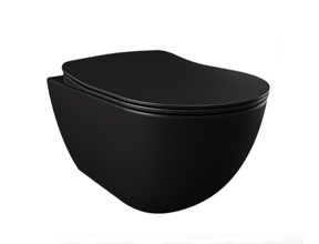 Hangtoilet Randloos Creavit Freedom Mat Zwart met bidet excl. wc-bril