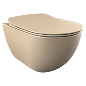 Hangtoilet Randloos Creavit Freedom Mat Cappuccino excl. wc-bril Hangtoilet Randloos Creavit Freedom Mat Cappuccino excl. wc-bril