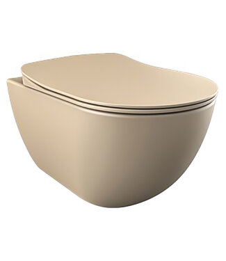 CREAVIT Hangtoilet Randloos Creavit Freedom Mat Cappuccino excl. wc-bril
