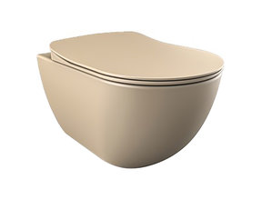 Hangtoilet Randloos Creavit Freedom Mat Cappuccino met bidet excl. wc-bril