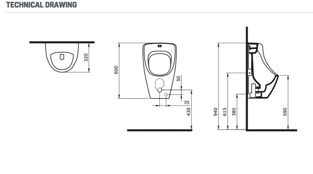 Bocchi Taormina Urinoir Mat Grijs Hangend Boven Aansluiting Bocchi Taormina Urinoir Mat Grijs Hangend Boven Aansluiting
