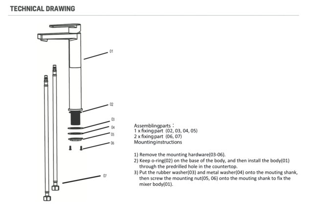 Wastafelkraan Mila Mat Zwart Opbouw Hoog 1 Greeps