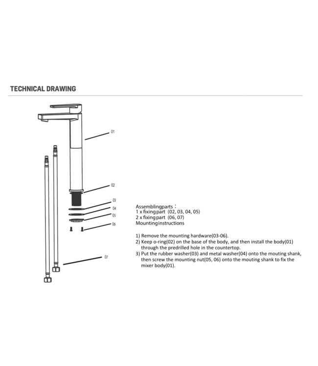 ALONI Wastafelkraan Mila Geborsteld Koper Opbouw Hoog 1 Greeps