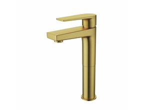 Wastafelkraan Mila Geborsteld Goud Opbouw Hoog 1 Greeps
