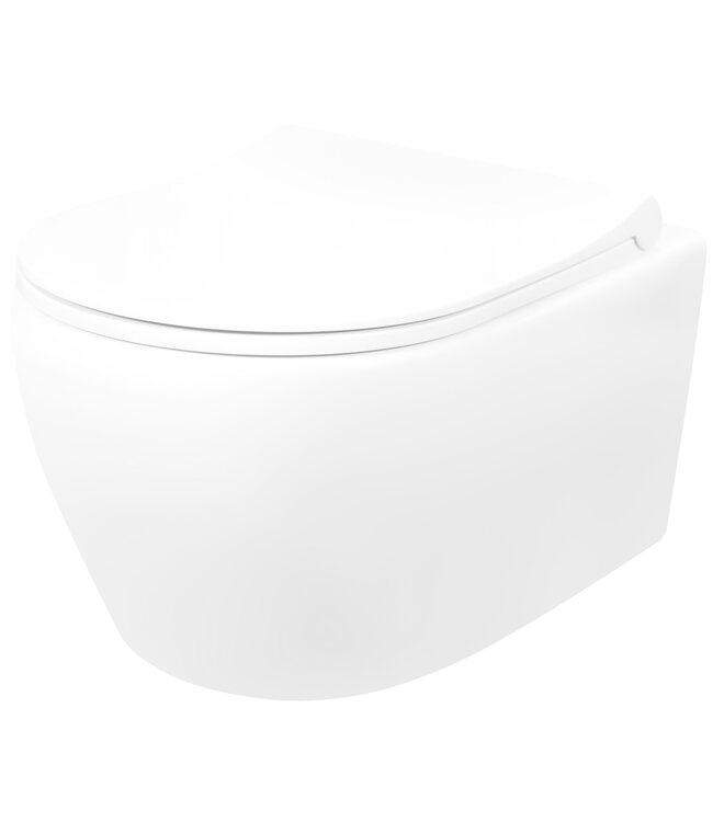 Compleet toiletset Geberit UP100 met Randloos bidet Hangtoilet Creavit Aloni Wit incl. Softclose toiletbril