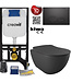 Toiletset Antraciet Mat Creavit Freedom compleet toiletset incl. wc bril softclose + inbouwreservoir + Drukplaat