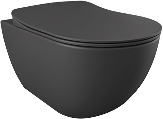 Toiletset Antraciet Mat Creavit Freedom compleet toiletset incl. wc bril softclose + inbouwreservoir + Drukplaat