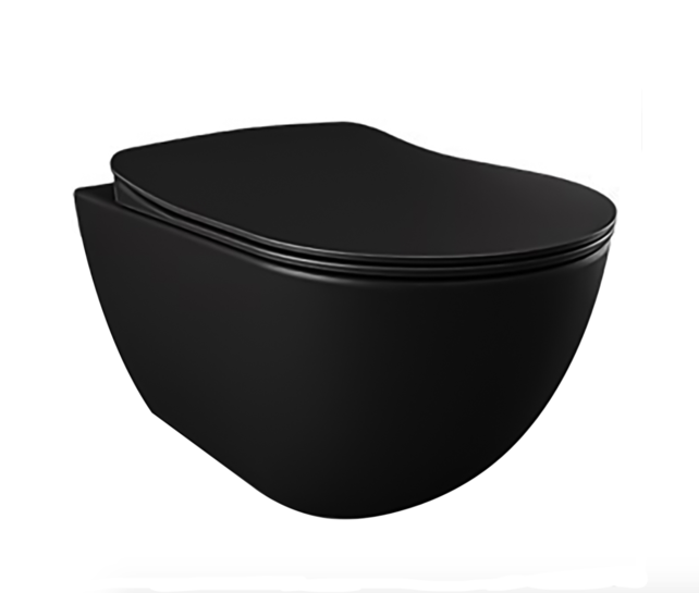 Toiletset Zwart Mat Creavit Freedom compleet toiletset incl. wc bril softclose + inbouwreservoir + Drukplaat