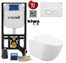 Toiletset Mat Wit Creavit Freedom compleet toiletset incl. wc bril softclose + inbouwreservoir + Drukplaat