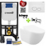 CREAVIT Toiletset Mat Wit met bidet Creavit Freedom compleet toiletset incl. wc bril softclose + inbouwreservoir + Drukplaat