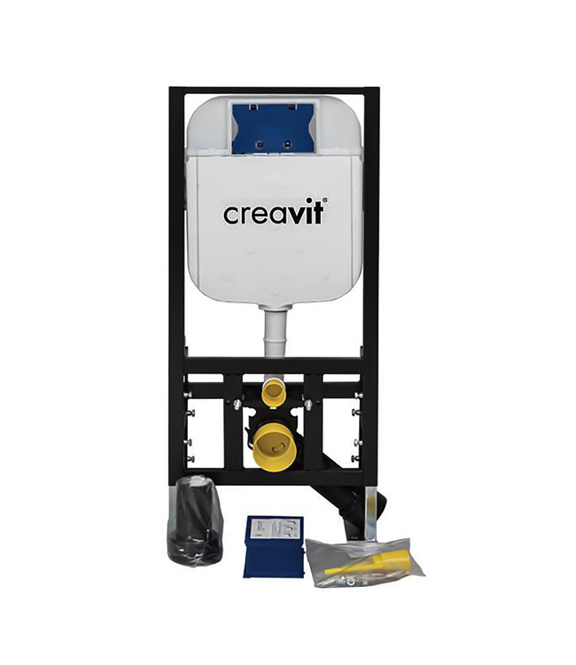 Toiletset Mat Wit Randloos Creavit Freedom compleet toiletset incl. wc bril softclose + inbouwreservoir + Drukplaat