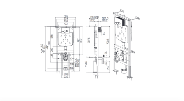 Toiletset Wit Creavit Freedom compleet met wc bril softclose + inbouwreservoir + Drukplaat
