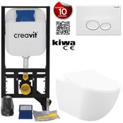 Toiletset Wit met Bidet Creavit Freedom compleet met wc bril softclose + inbouwreservoir + Drukplaat Toiletset Wit met Bidet Creavit Freedom compleet met wc bril softclose + inbouwreservoir + Drukplaat