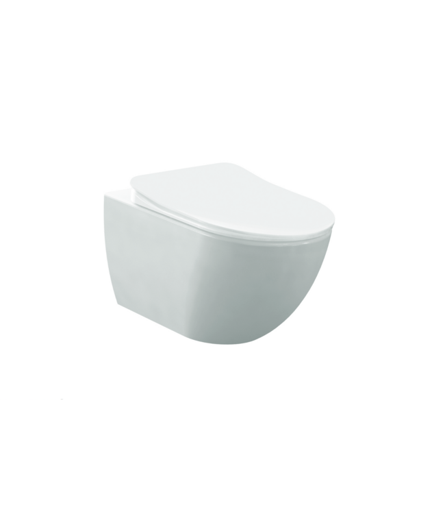 Toiletset Wit Randloos met Bidet Creavit Freedom compleet met wc bril softclose + inbouwreservoir + Drukplaat