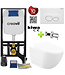 Toiletset Wit Randloos met Bidet Creavit Freedom compleet met wc bril softclose + inbouwreservoir + Drukplaat