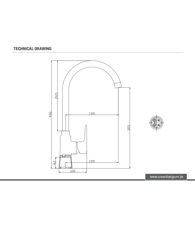 ALONI Keukenkraan Force Chroom Aloni waterbesparend Keukenmengkraan