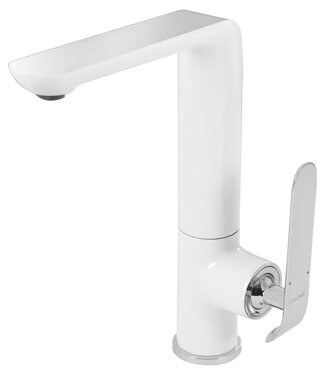 CREAVIT Keukenkraan Bloom Wit - Chroom Waterbesparend draaibaar uitloop