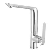 Keukenkraan Bloom Wit - Chroom Waterbesparend draaibaar uitloop