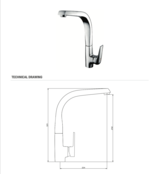 Keukenkraan Aloni Chroom Quadro  Draaibare uitloop Waterbesprarend