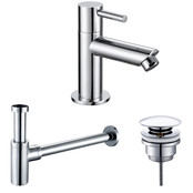 Fonteinkraan set Mila X geborsteld goud Toiletkraan + Sifon + Clickwaste