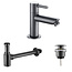 ALONI Fonteinkraan set Mila X Gunmetal Toiletkraan + Sifon + Clickwaste