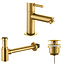 ALONI Fonteinkraan set Mila X Chroom Toiletkraan + Sifon + Clickwaste