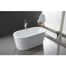 Vrijstaand bad Liberta Ovaal 160x75x60 cm Glasvezelversterkt Hoogwaardig Acryl Glans Wit met Badwaste en Overloop