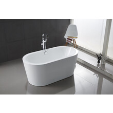 Vrijstaand bad Liberta Ovaal 170x80x60 cm Glasvezelversterkt Hoogwaardig Acryl Glans Wit met Badwaste en Overloop