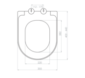 WC-Bril softclose Duroplast Quick Release, Inox Scharnieren 35,5x44 cm