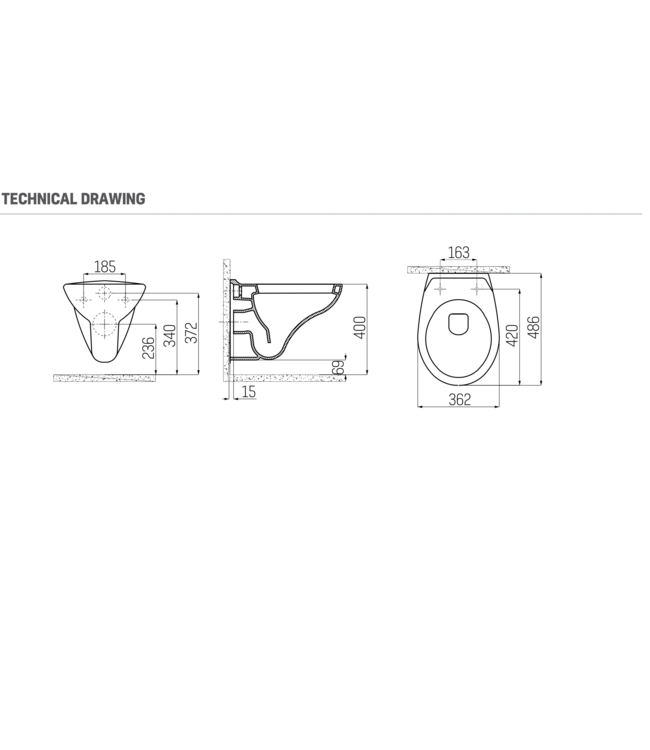 Inbouw toilet set Creavit Hangtoilet met Bidet Glans Wit compleet  met toiletbril softcloset