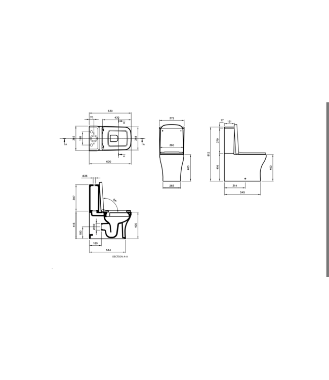 Bocchi Scala Arch Staand toilet Mat Wit (AO/PK) incl. Wc bril