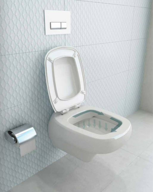 Hangend toilet  Bocchi Fenice Mat jasmijn Randloos ( excl. ) Toiletbril