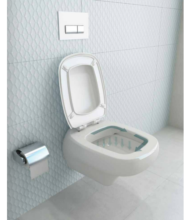 Hangend toilet  Bocchi Fenice Mat jasmijn Randloos ( excl. ) Toiletbril