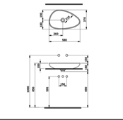 Opbouw wasbak Bocchi Etna Mat Beton 58x37x16 cm Keramiek