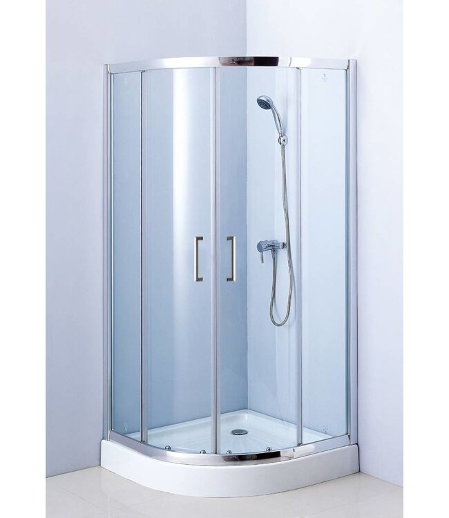 SANI-SUPPLY Douchecabine James Kwartrond 90x90x192cm Schuideuren 6mm veiligheidsglas