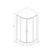Douchecabine James Kwartrond 100x100x192cm Schuideuren 6mm veiligheidsglas