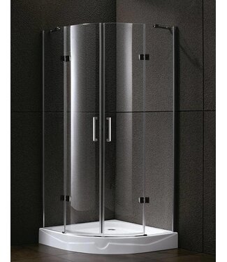 SANI-SUPPLY Douchecabine Infinty Kwartrond 100x100x192 cm Chroom Helderglas 6 mm Veiligheidsglas