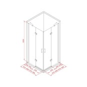 Douchecabine Infinty Vierkant 90x90 cm Draaideur Helderglas 6 mm veligheidsglas