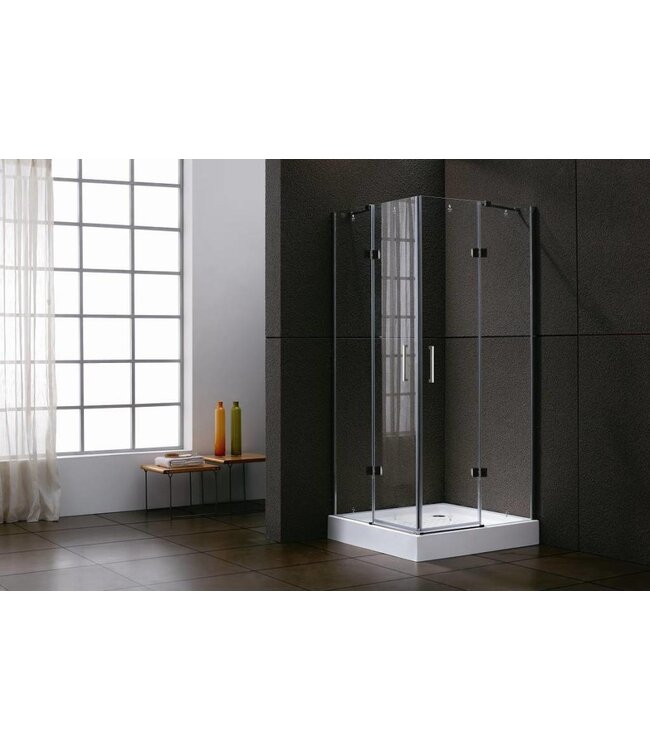 SANI-SUPPLY Douchecabine Infinty Vierkant 100x100 cm Draaideur Helderglas 6 mm veiligheidsglas