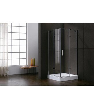 SANI-SUPPLY Douchecabine Infinty Vierkant 100x100 cm Draaideur Helderglas 6 mm veiligheidsglas