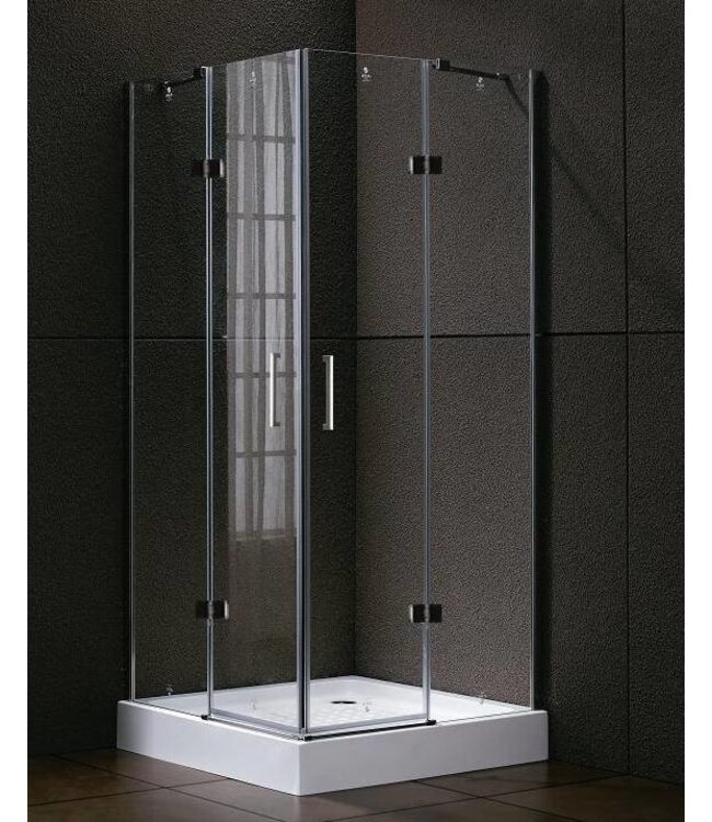 SANI-SUPPLY Douchecabine Infinty Vijfhoek 90x90 cm Draaideur Helderglas 6 mm veiligheidsglas