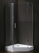 Douchecabine Infinty Vijfhoek 100x100 cm Draaideur Helderglas 6 mm veiligheidsglas