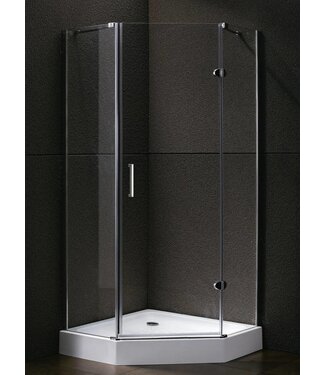 SANI-SUPPLY Douchecabine Infinty Vijfhoek 100x100 cm Draaideur Helderglas 6 mm veiligheidsglas