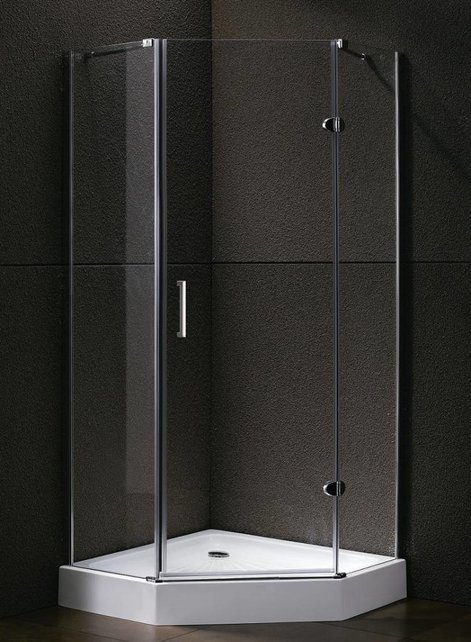 Douchecabine Infinty Vijfhoek 100x100 cm Draaideur Helderglas 6 mm veiligheidsglas