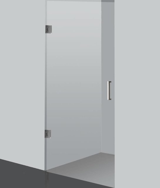 Nisdeur Profielloos Infinty 80x200 cm Helderglas 8mm Veiligheidsglas chroom profiel Nisdeur Profielloos Infinty 80x200 cm Helderglas 8mm Veiligheidsglas chroom profiel