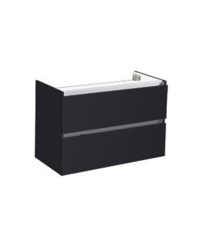 Badkamermeubel Set Trendline Glans Wit 80x47x52 cm met natuursteen blad en Waskom