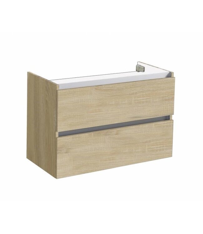 Badkamermeubel Set Trendline Glans Wit 80x47x52 cm met natuursteen blad en Waskom