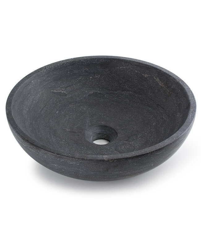 Badkamermeubel Set Trendline Glans Wit 80x47x52 cm met natuursteen blad en Waskom