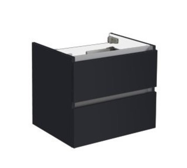 Badkamermeubel set Trendline Glans Wit 60x47x52 cm met natuursteen blad en Waskom