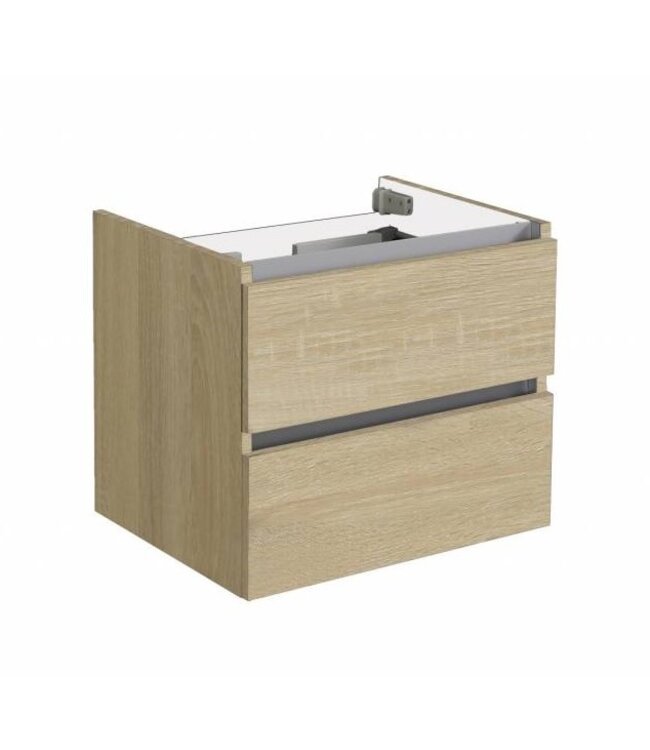 Badkamermeubel set Trendline Glans Wit 60x47x52 cm met natuursteen blad en Waskom